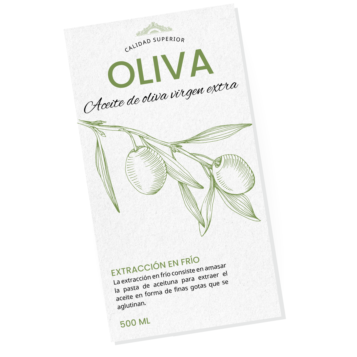 Etiquetas adhesivas para las botellas de aceite