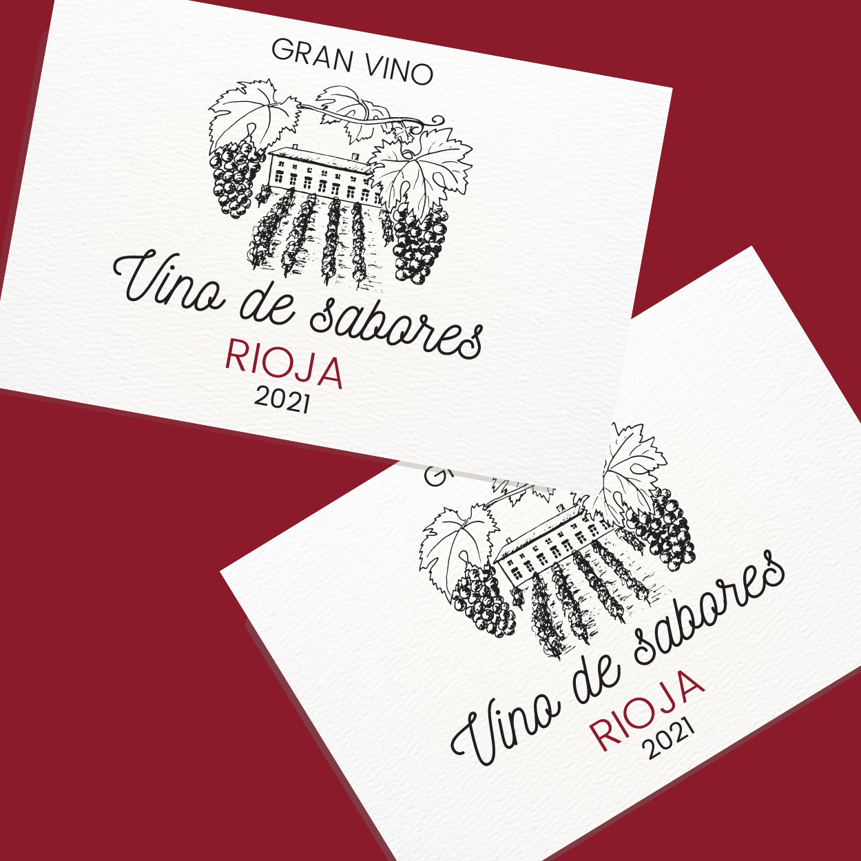 Etiquetas adhesivas para las botellas de vino