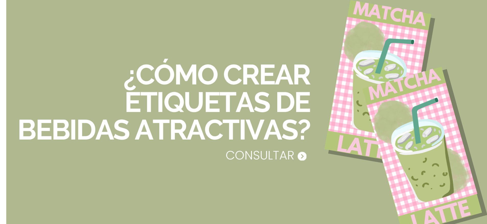 etiquetas matcha y bubble tea